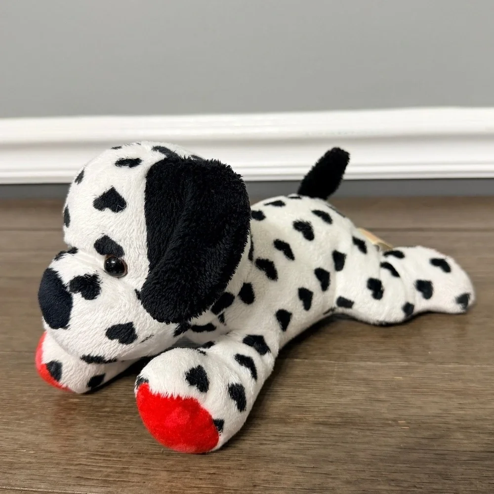 MTY International Dalmatian Puppy Plush Heart Spots Dog Stuffed Animal 9 inch
